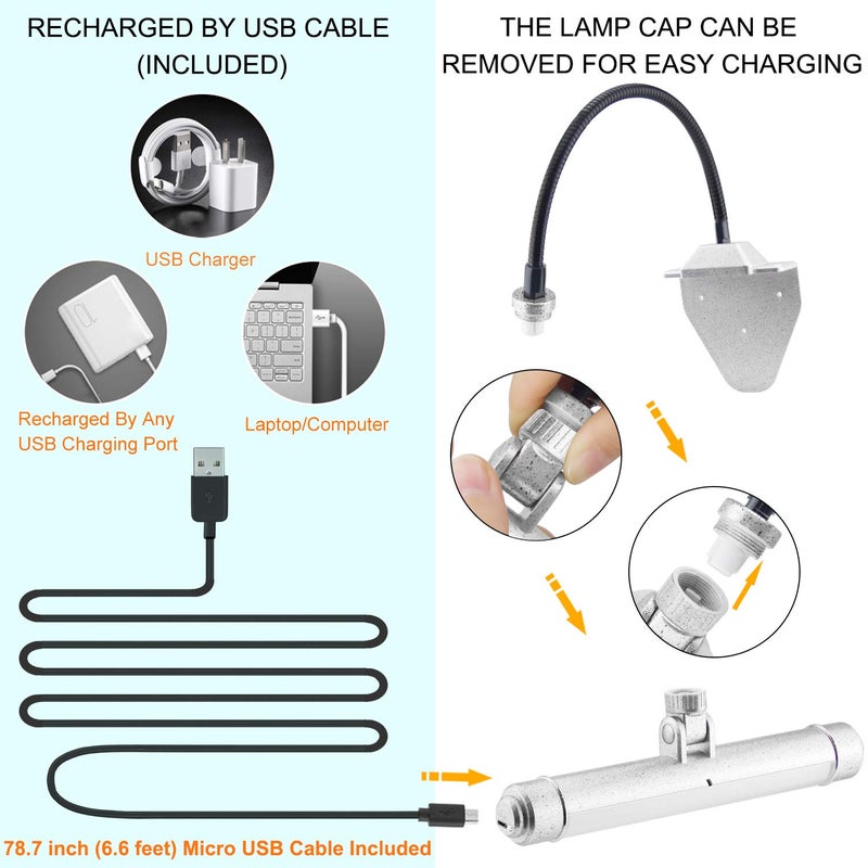 BIGMONAT USB Rechargeable Picture Light Wireless Led Art Light with Remote Control,Rotatable Painting Light Head of 3 Lighting Modes Dimmable Display Lamp for Frame Portrait Artwork Trophy - Image 2